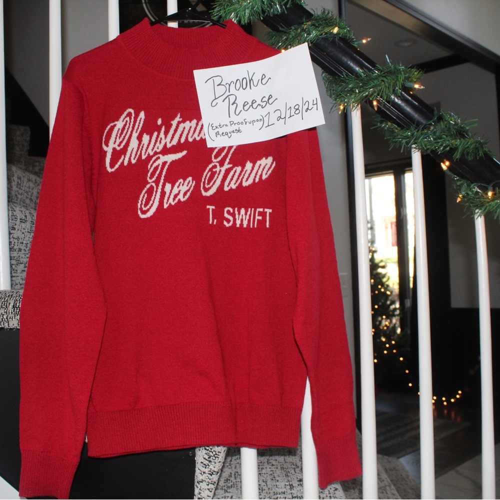 Taylor Swift Red Christmas Tree Farm Sweater